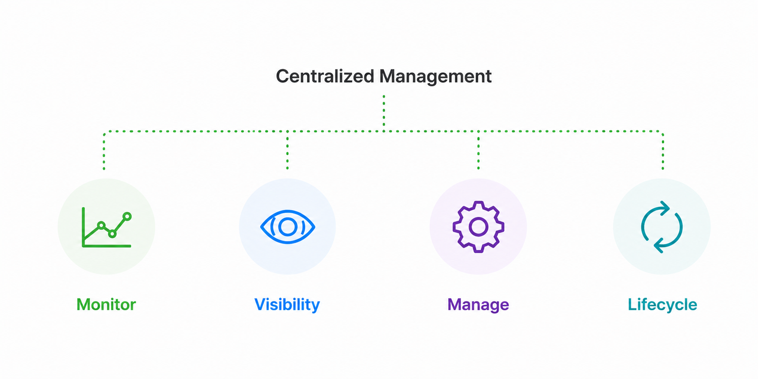 Centralized management dashboard illustration
