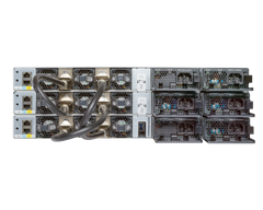 Cisco Catalyst C9300L-48P-4X rear — power and uplinks