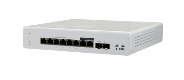 Cisco Meraki MS130-8X Cloud-Managed 8-Port Multigigabit PoE Switch